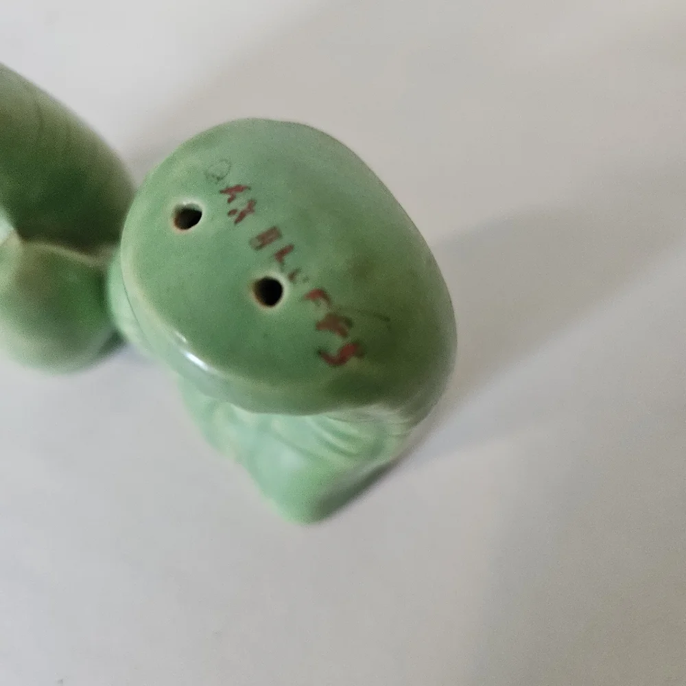 Green Ceramic Boxing Glove  Salt and Pepper Shakers